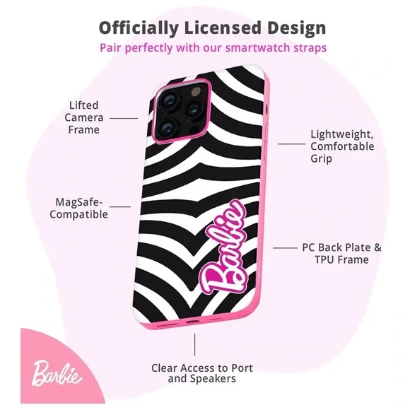 Barbie Black & White + Classic pink Phone Case for iPhone 14 Pro Max - Picture 9 of 16
